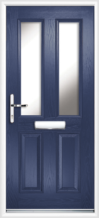 2 Panel 2 Glazed Composite Front Door Blue