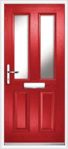 2 Panel 2 Glazed Composite Front Door Red