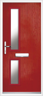 2 Rectangle Glazed Composite Door Red